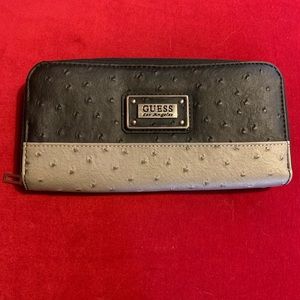 55. Guess New Large Wallet-2 Tone Black & Silver